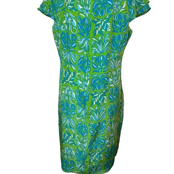 Lilly Pulitzer Joanna Limeade Silk Dress Size 4 - Picture 5 of 13